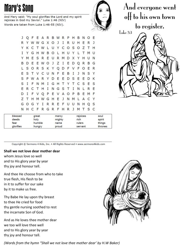 Mary Mother of our Lord sermon &amp; notices(b)